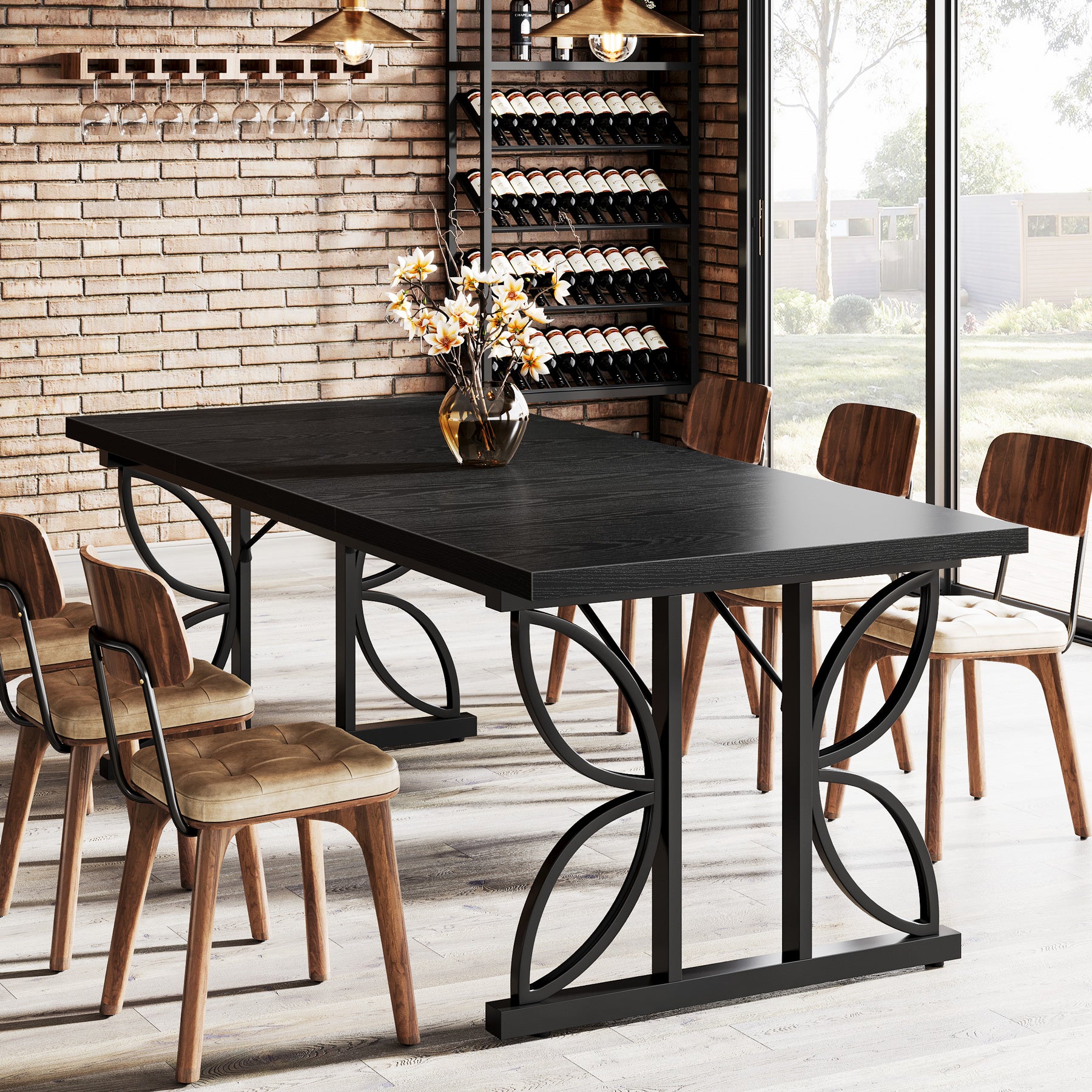 180 cm Esstisch, rechteckiger Küchen-Esstisch für 6 Personen