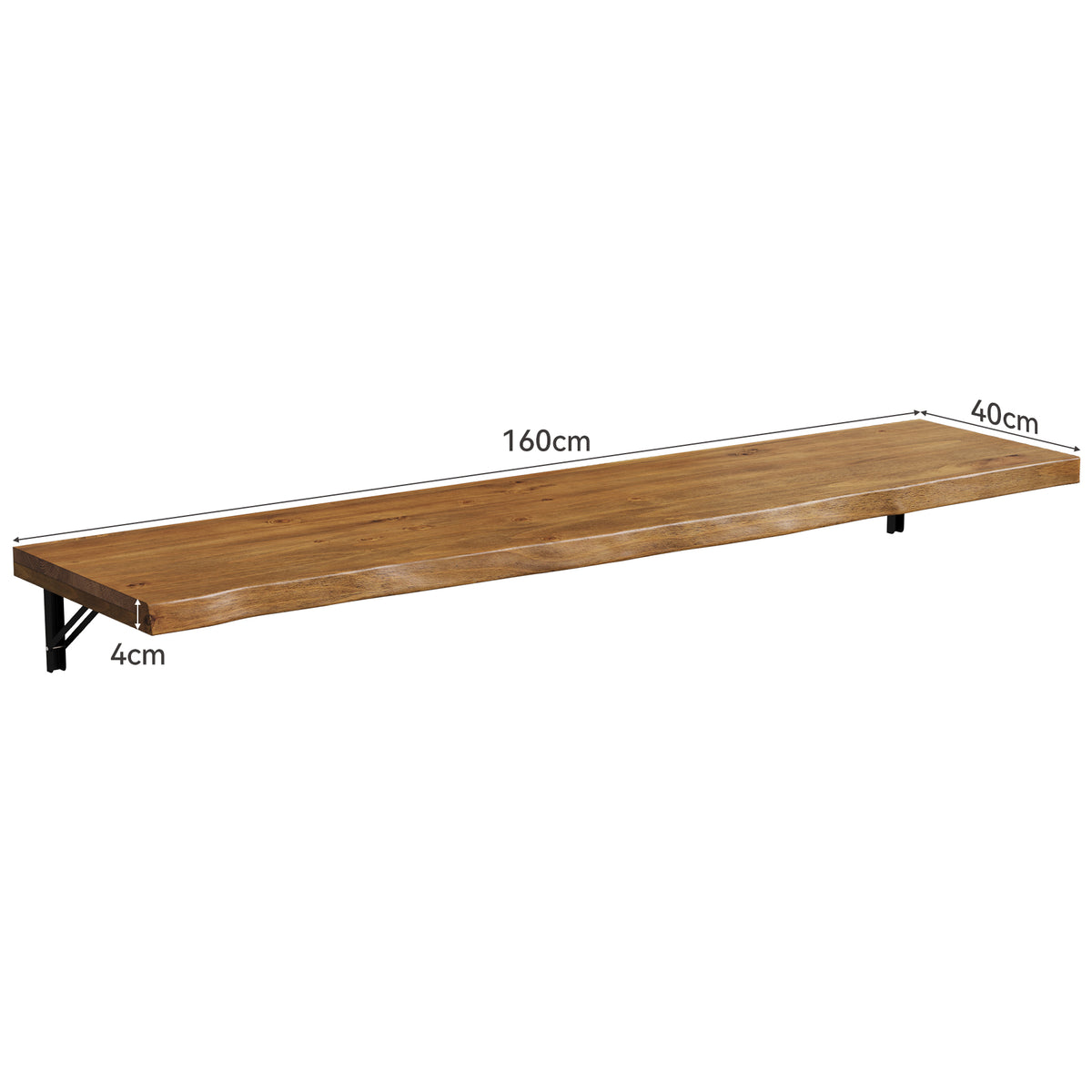 Tribesigns Wandklapptisch 160 cm aus Kiefernholz, klappbar mit Metallhalterungen
