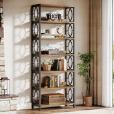 180 cm 6 Etagen Industrielles Bücherregal - Metallrahmen mit offenen Regalen 3