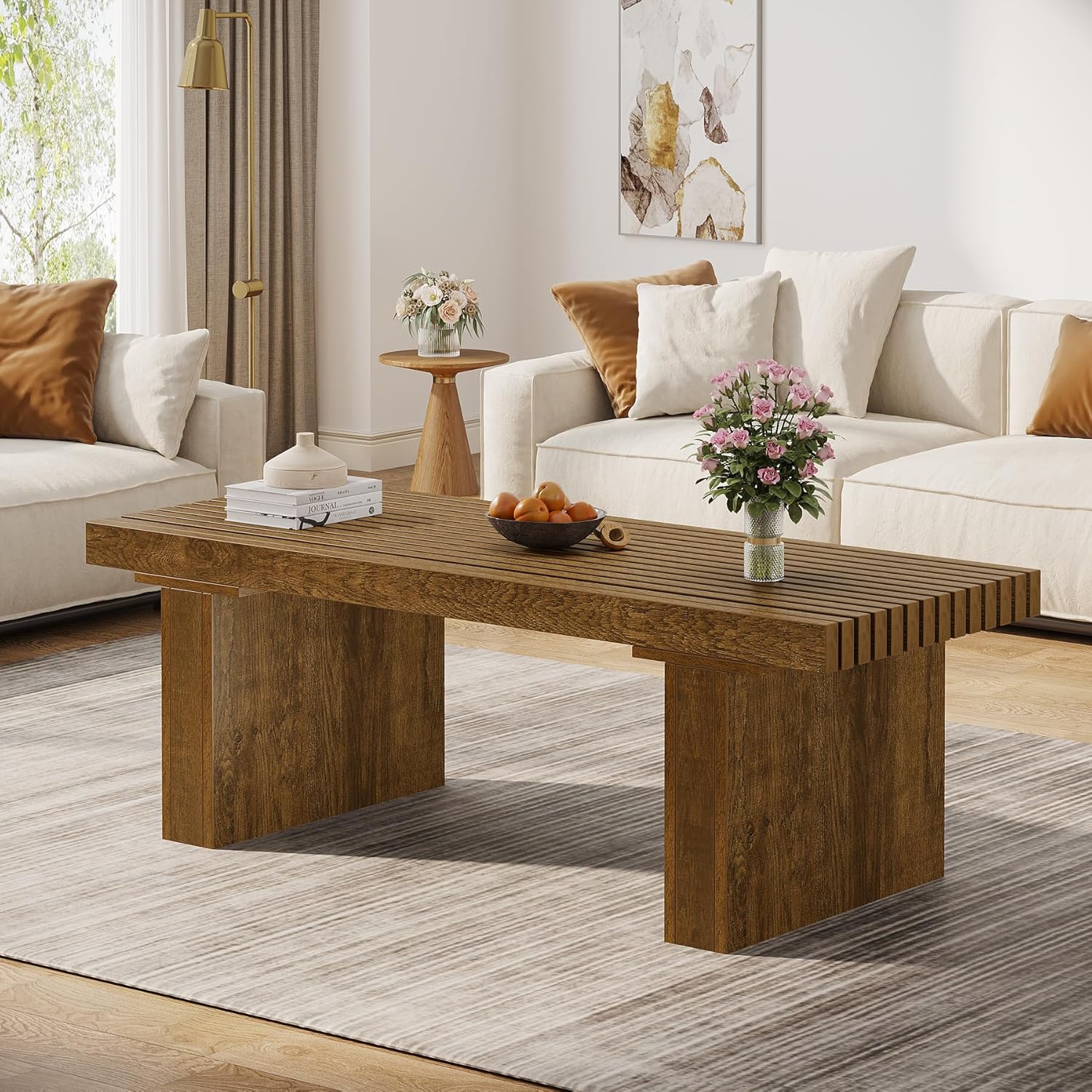 120 cm moderner rechteckiger Couchtisch, Cocktailtisch