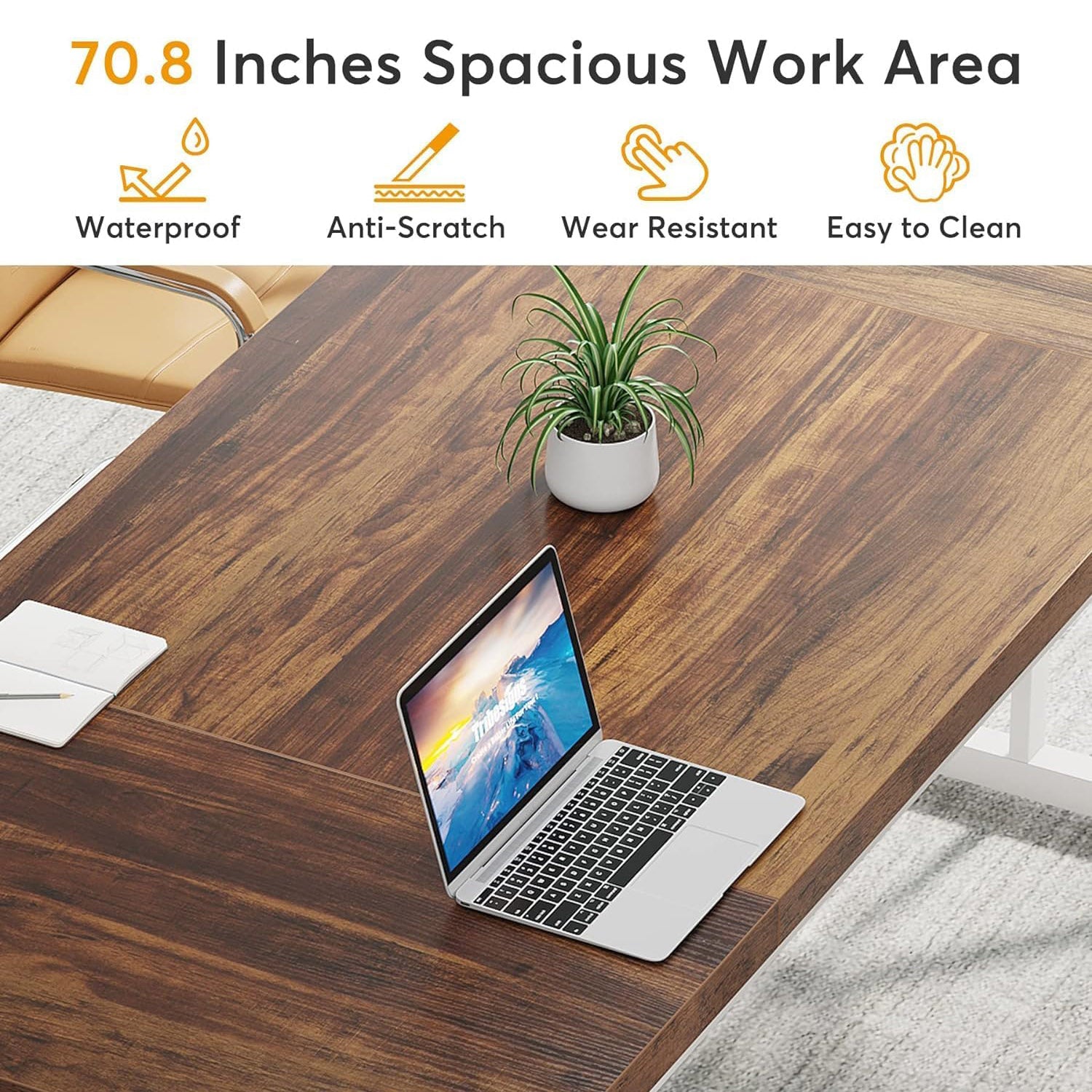 Tribesigns 160cm Chefschreibtisch, moderner Laptop-Schreibtisch im schlichten Stil