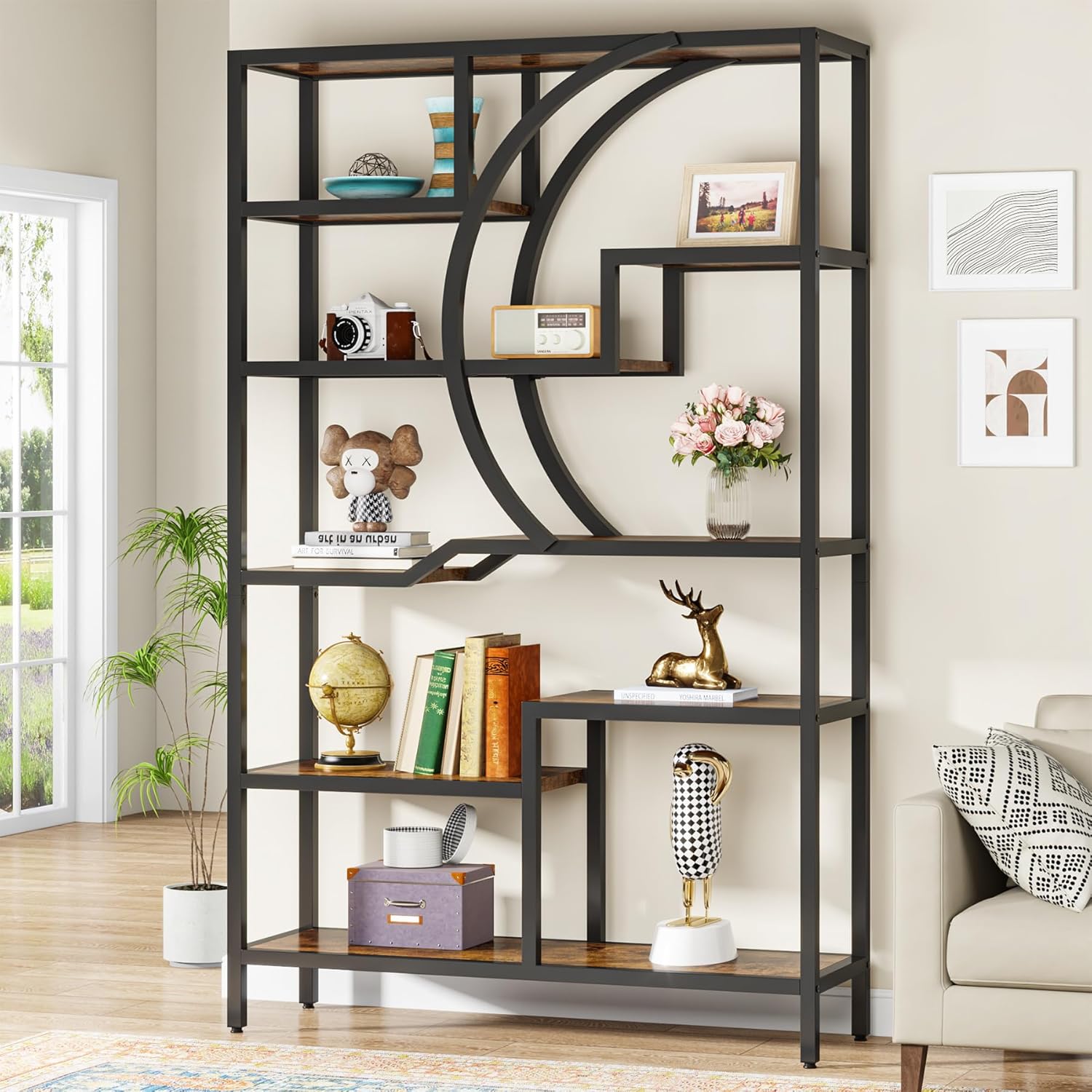 175 cm hohes industrielles 6-stöckiges Bücherregal