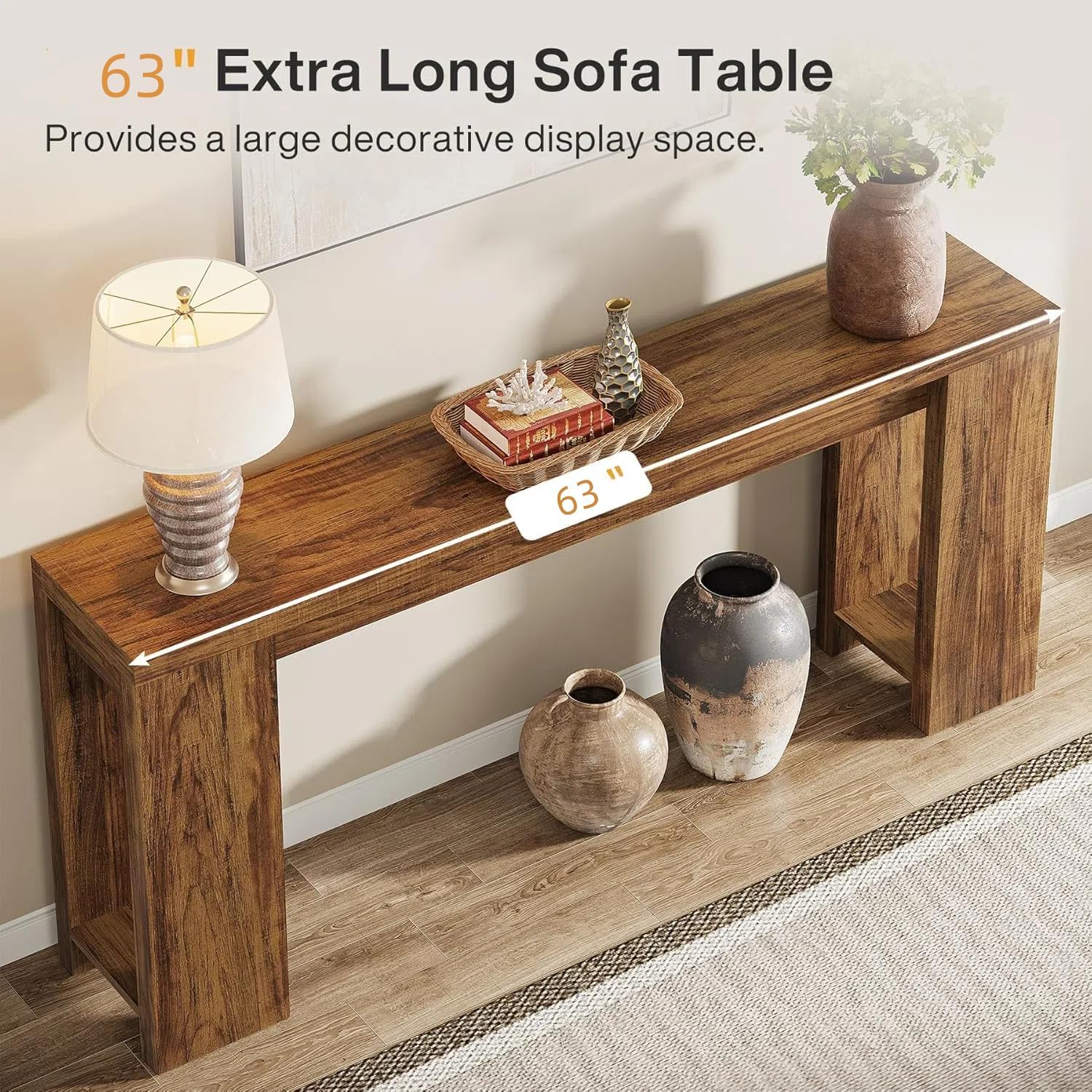 Konsolentisch, 160 cm, Sofatisch aus Holz im Landhausstil, Flurtisch