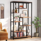 Bücherregal, große offene Regale mit 8 Holz-Effekt-Akzentböden 3