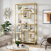 Goldenes Bücherregal - Modernes freistehendes Bücherregal mit 11 offenen Regalen 3