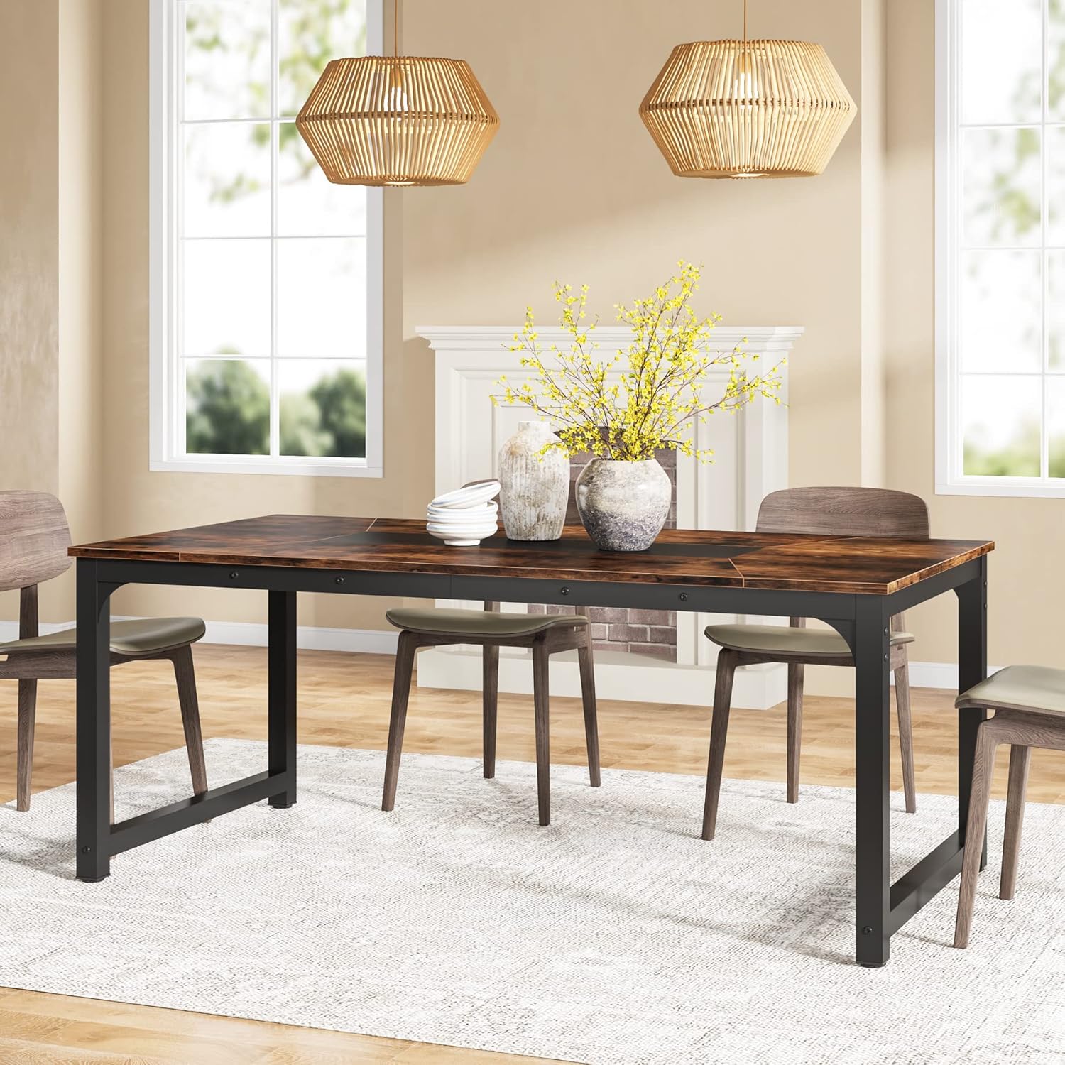 71" x 35.4" Industrieller Küchentisch für 6-8 Sitzer