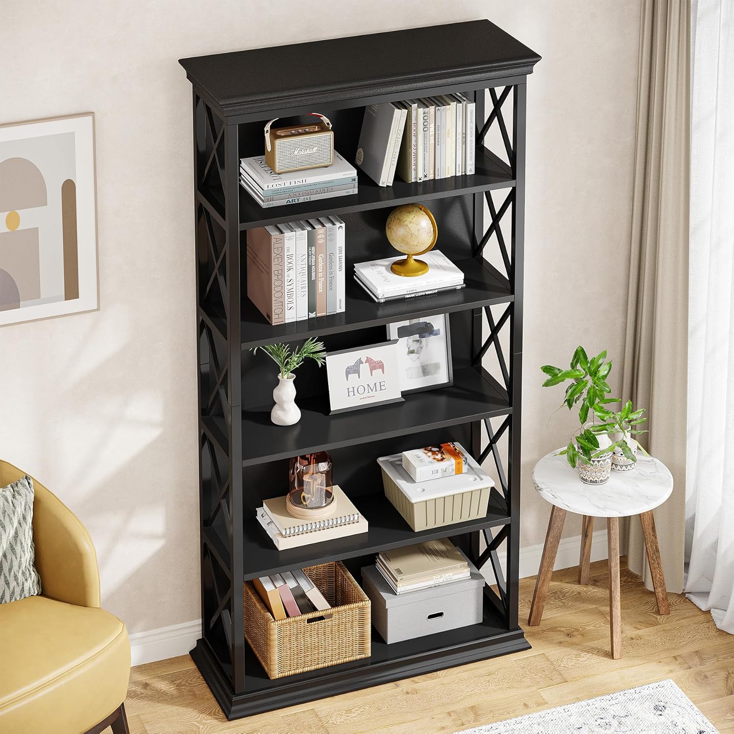 6-stöckiges Bücherregal, 180cm Etagere Bücherregal für das Home Office