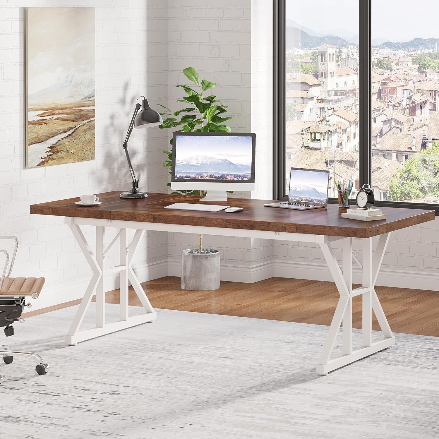 Tribesigns 160cm Chefschreibtisch, moderner Laptop-Schreibtisch im schlichten Stil