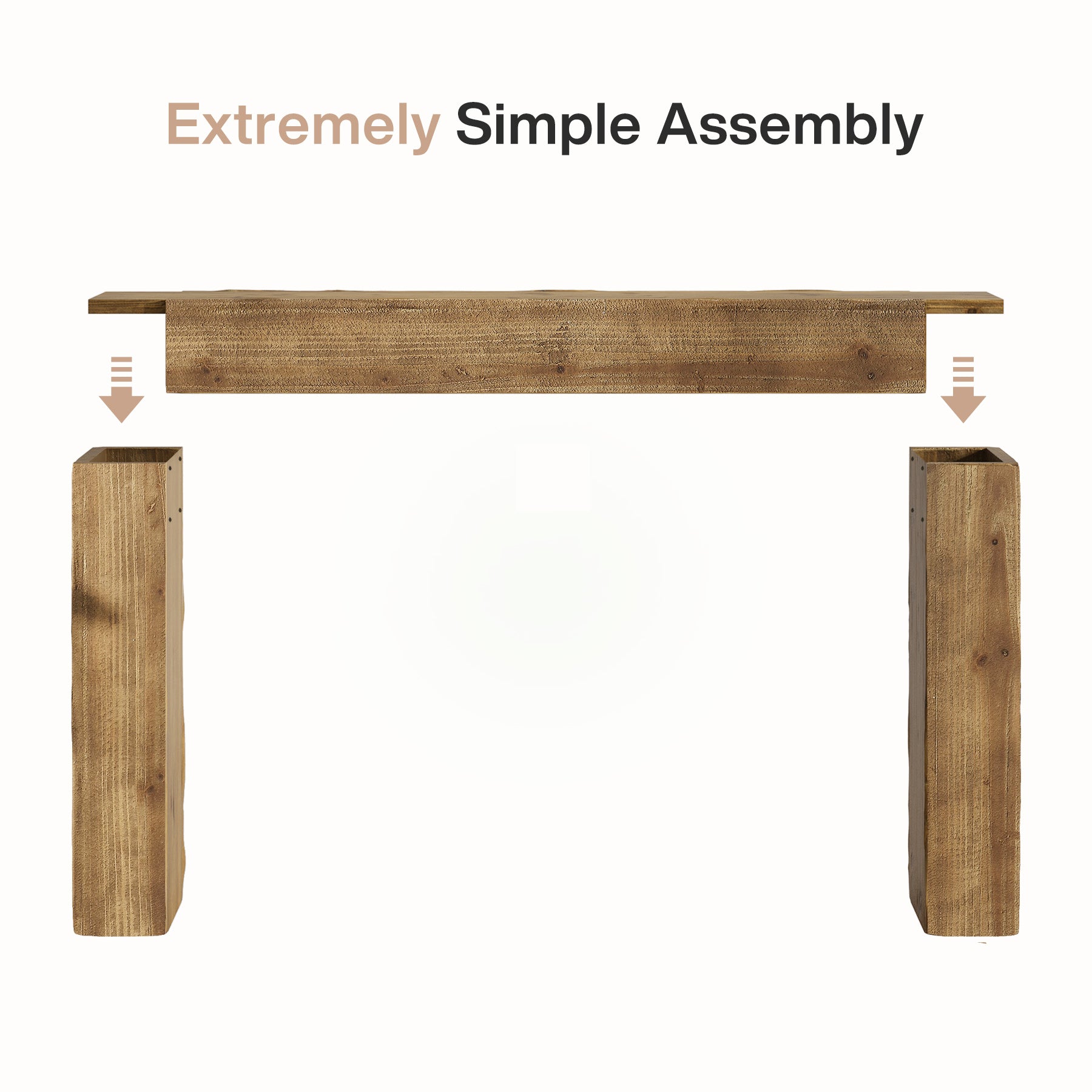 Tribesigns 160 cm Massivholz Konsolentisch im Landhausstil, langer Flurtisch für Eingangsbereich & Wohnzimmer