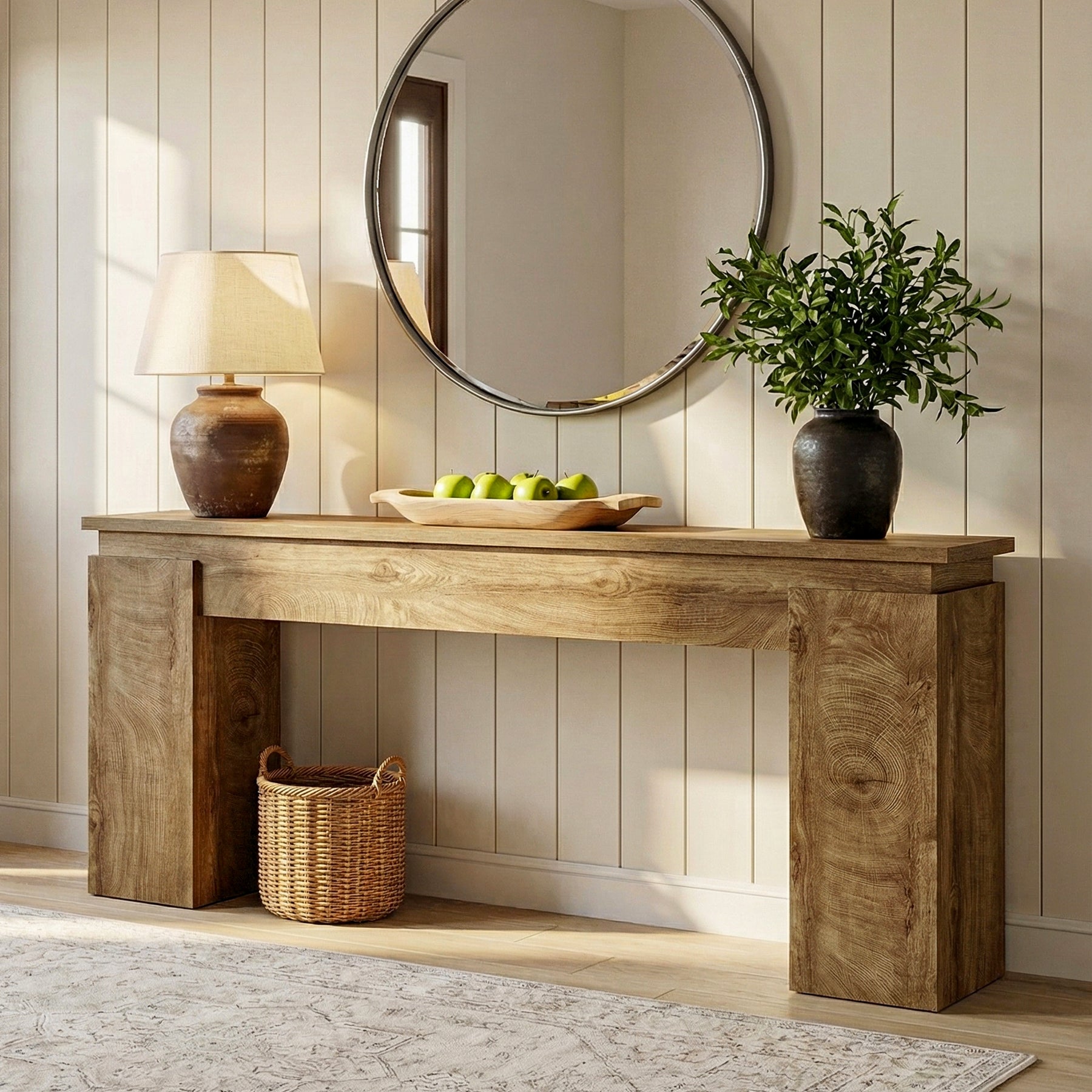 Tribesigns Konsolentisch 160 cm schmal, Flurtisch im Landhausstil hinter Sofa mit Ablage