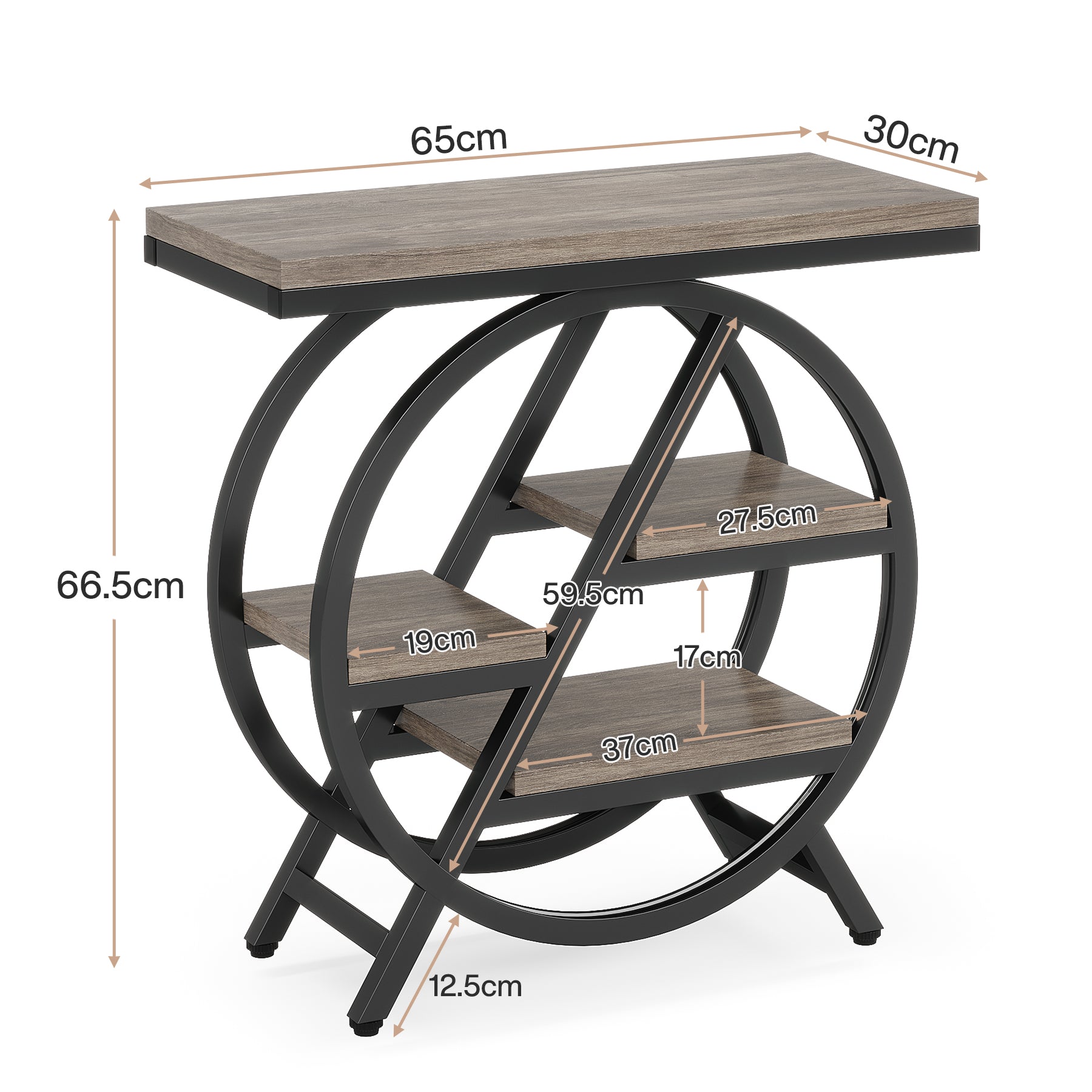 4-stöckiger Beistelltisch, kleiner Beistelltisch, Snacktisch mit Ablageflächen