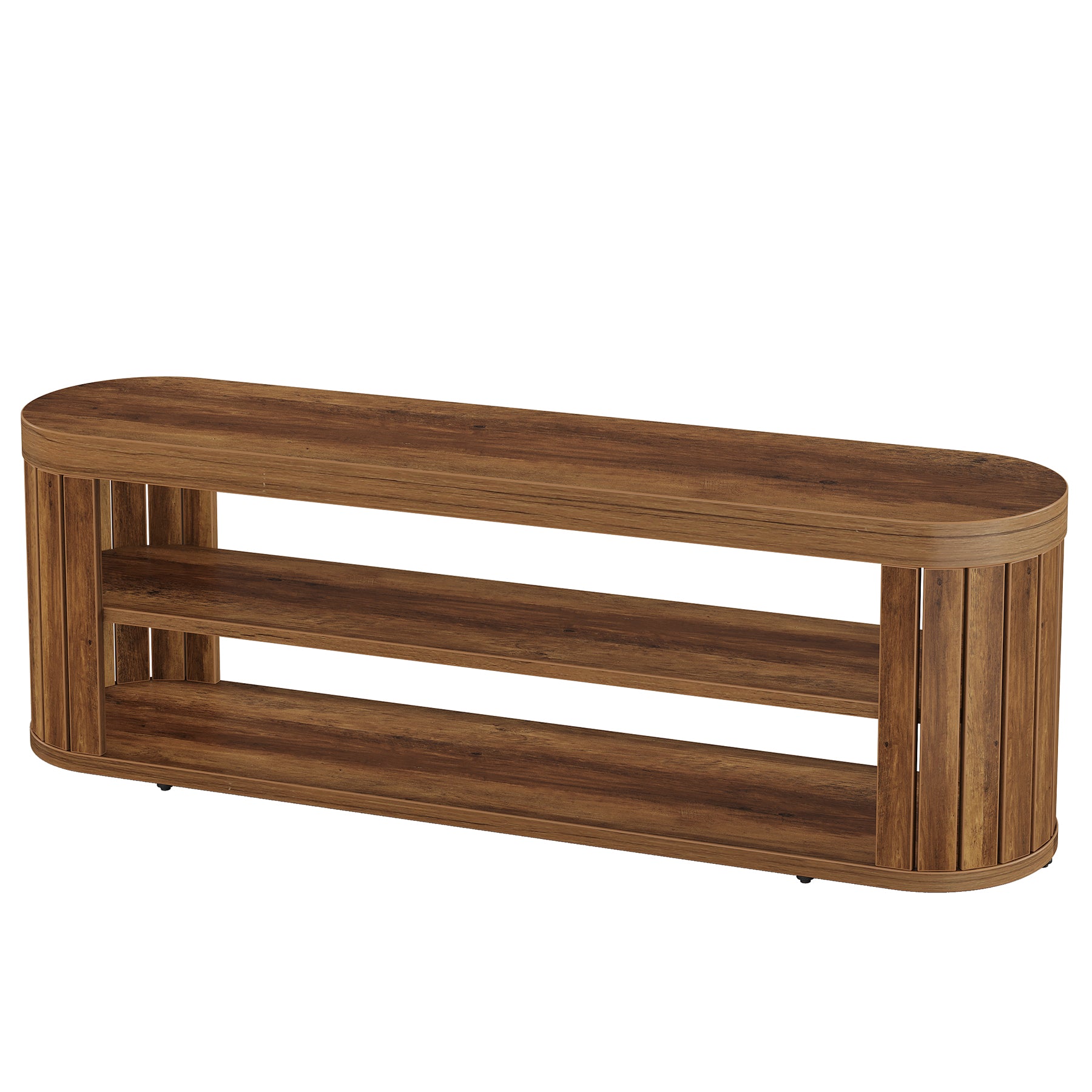 Tribesigns TV Lowboard 120 cm für Fernseher bis 55 Zoll, TV-Schrank mit 2 offenen Ablagen