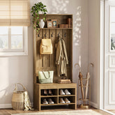 Tribesigns Garderobe mit Sitzbank & Schuhablage, Flurgarderobe mit 5 Haken und Ablagefach 3