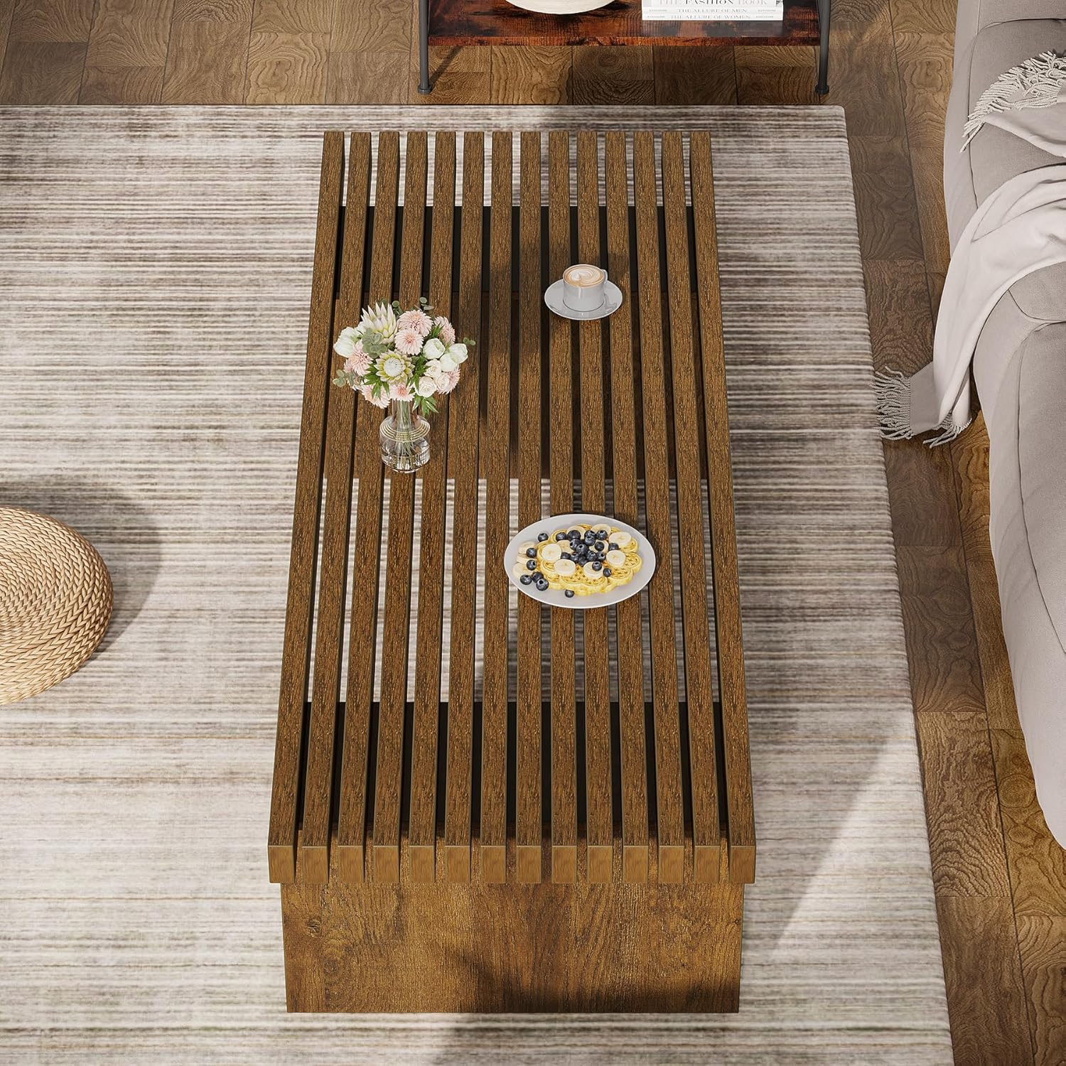 120 cm moderner rechteckiger Couchtisch, Cocktailtisch
