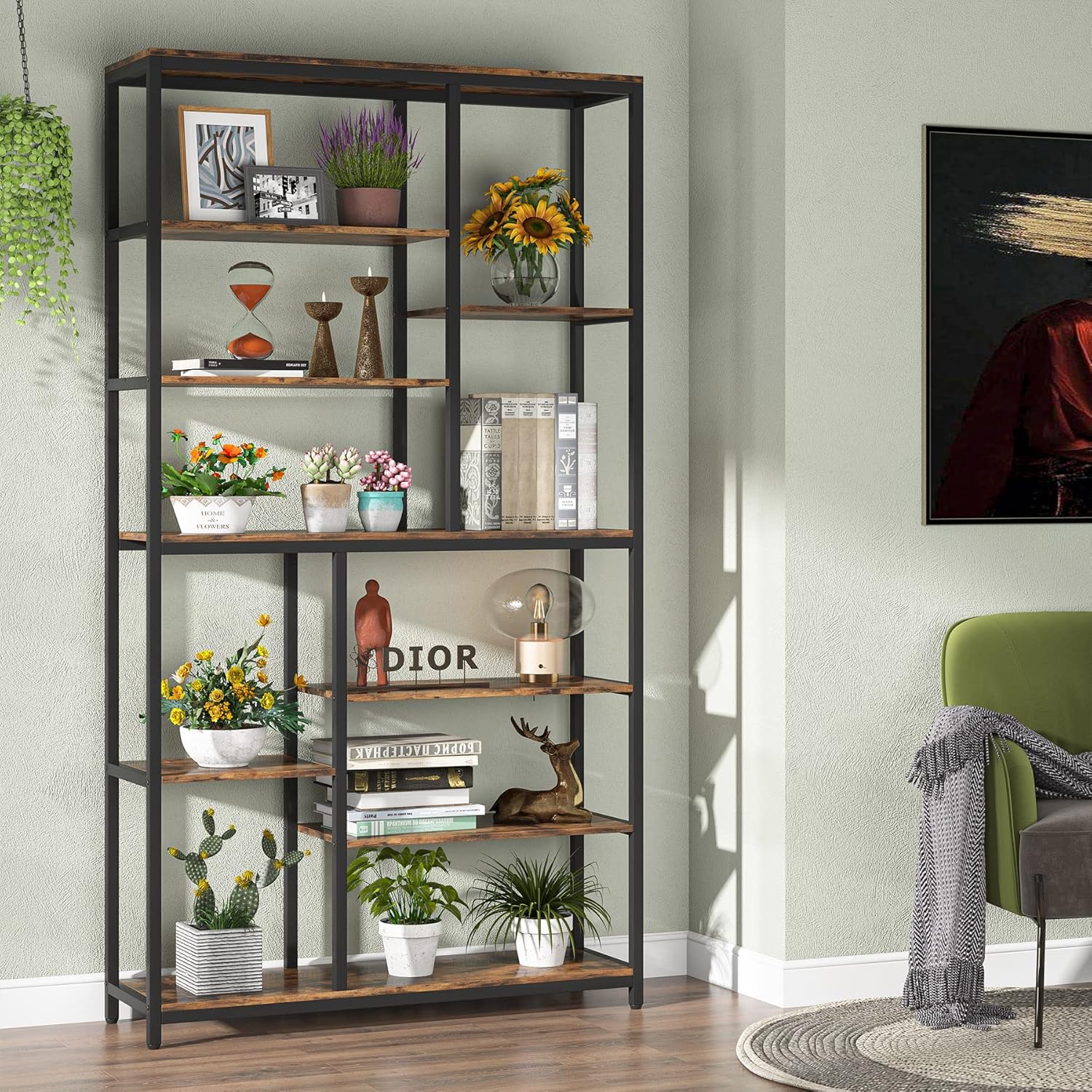 Bücherregal, freistehendes Standregal mit 9 Böden