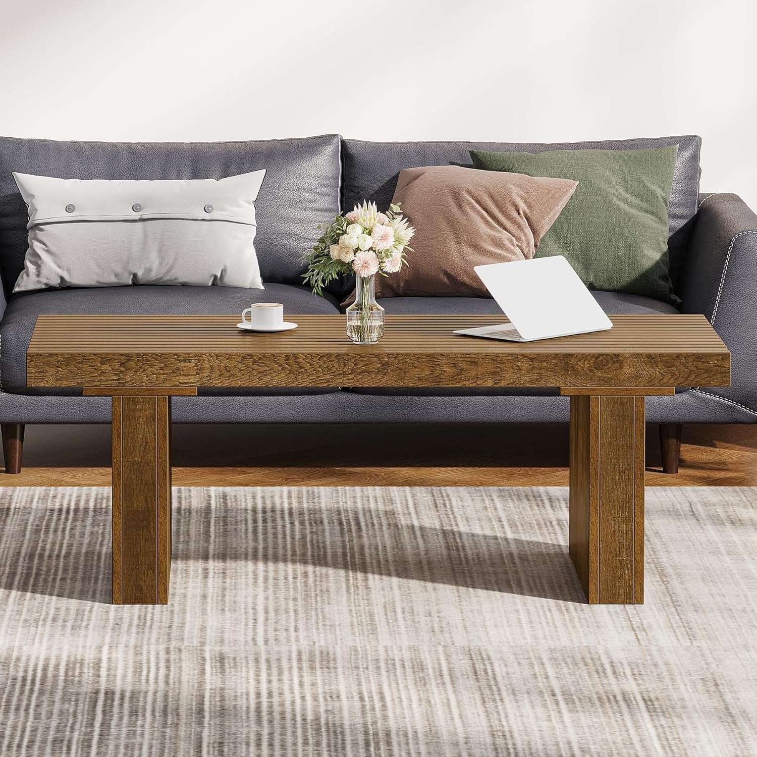 120 cm moderner rechteckiger Couchtisch, Cocktailtisch