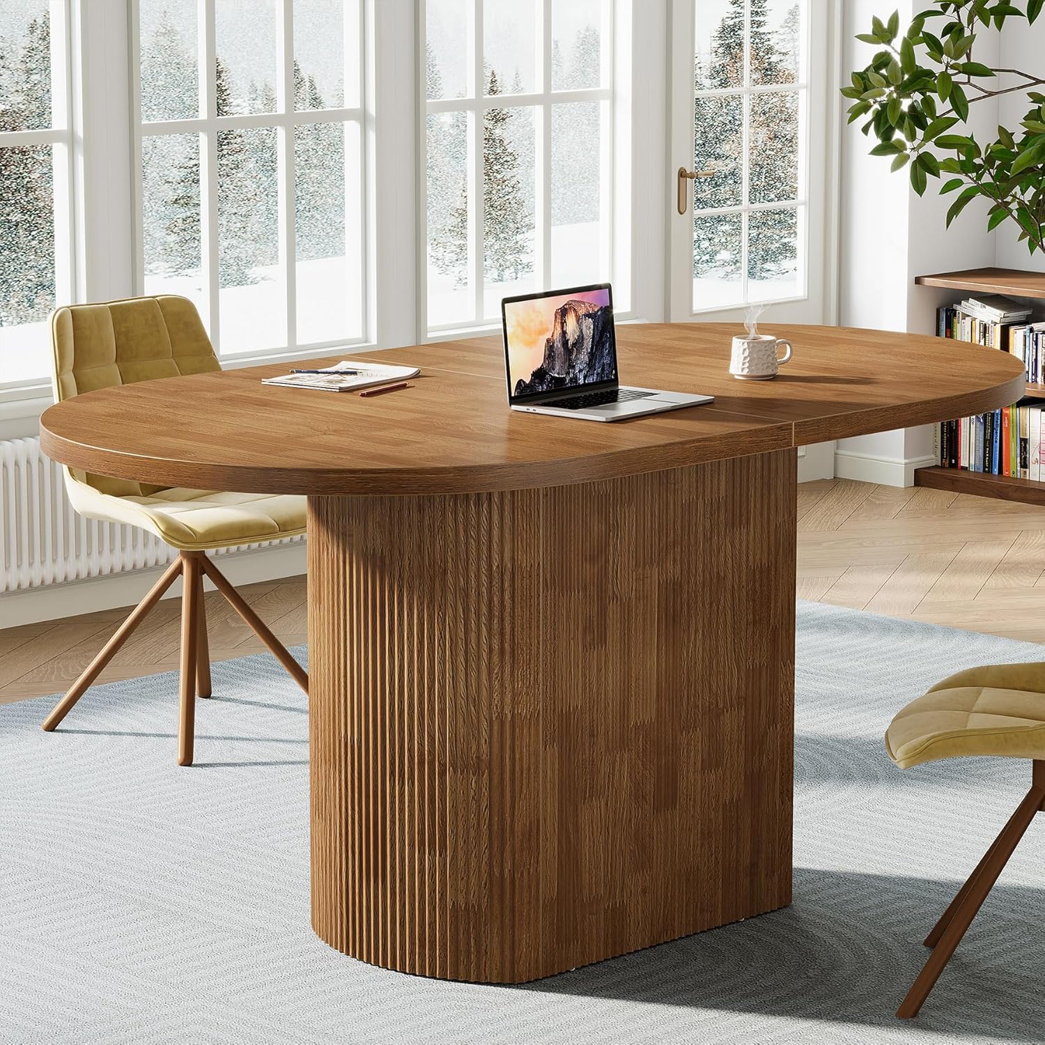 Konferenztisch 120cm - Rustikaler Polygon-Tisch für 4 Personen
