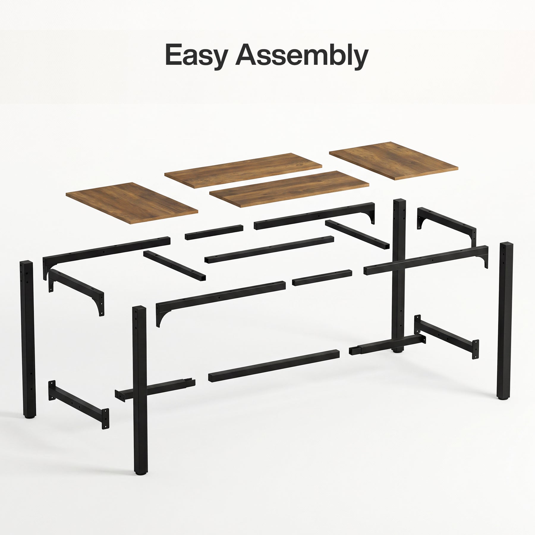 Tribesigns Bartisch 180 cm für 6–8 Personen, Hochtisch mit Metallgestell & Fußstütze