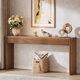 Konsolentisch 180 cm mit 3 Schubladen – Schmaler Flurtisch in Vintagebraun, Holz Sofatisch mit Ablage 3