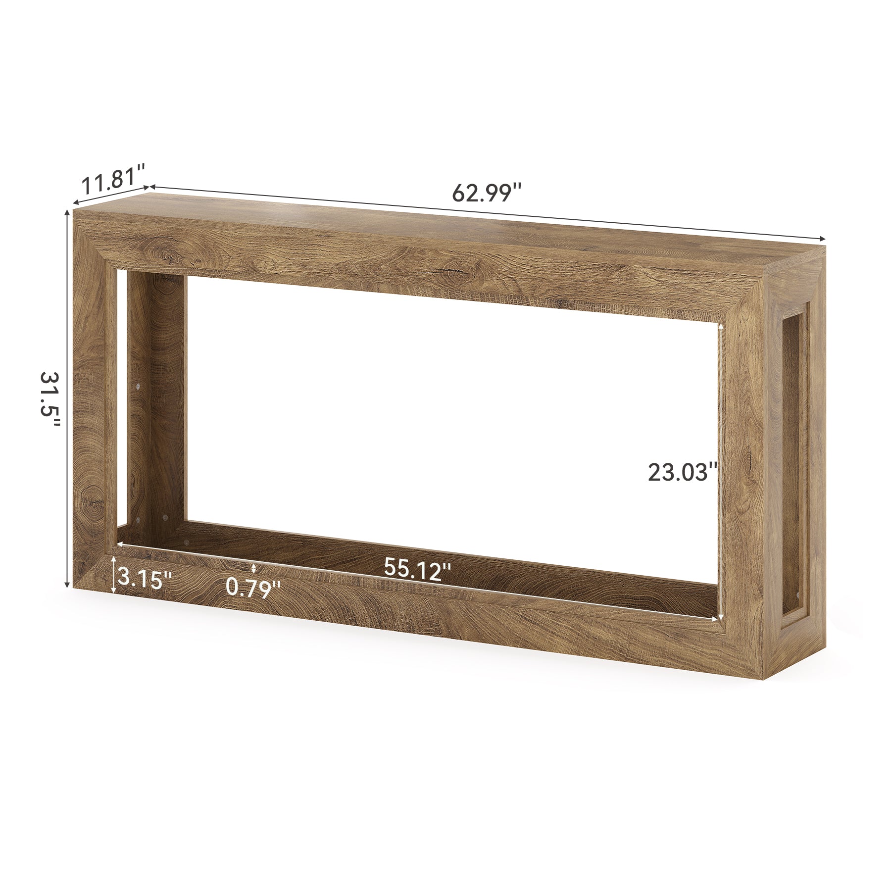 Schmaler Konsolentisch 160 cm, Langer Sofatisch für hinter das Sofa