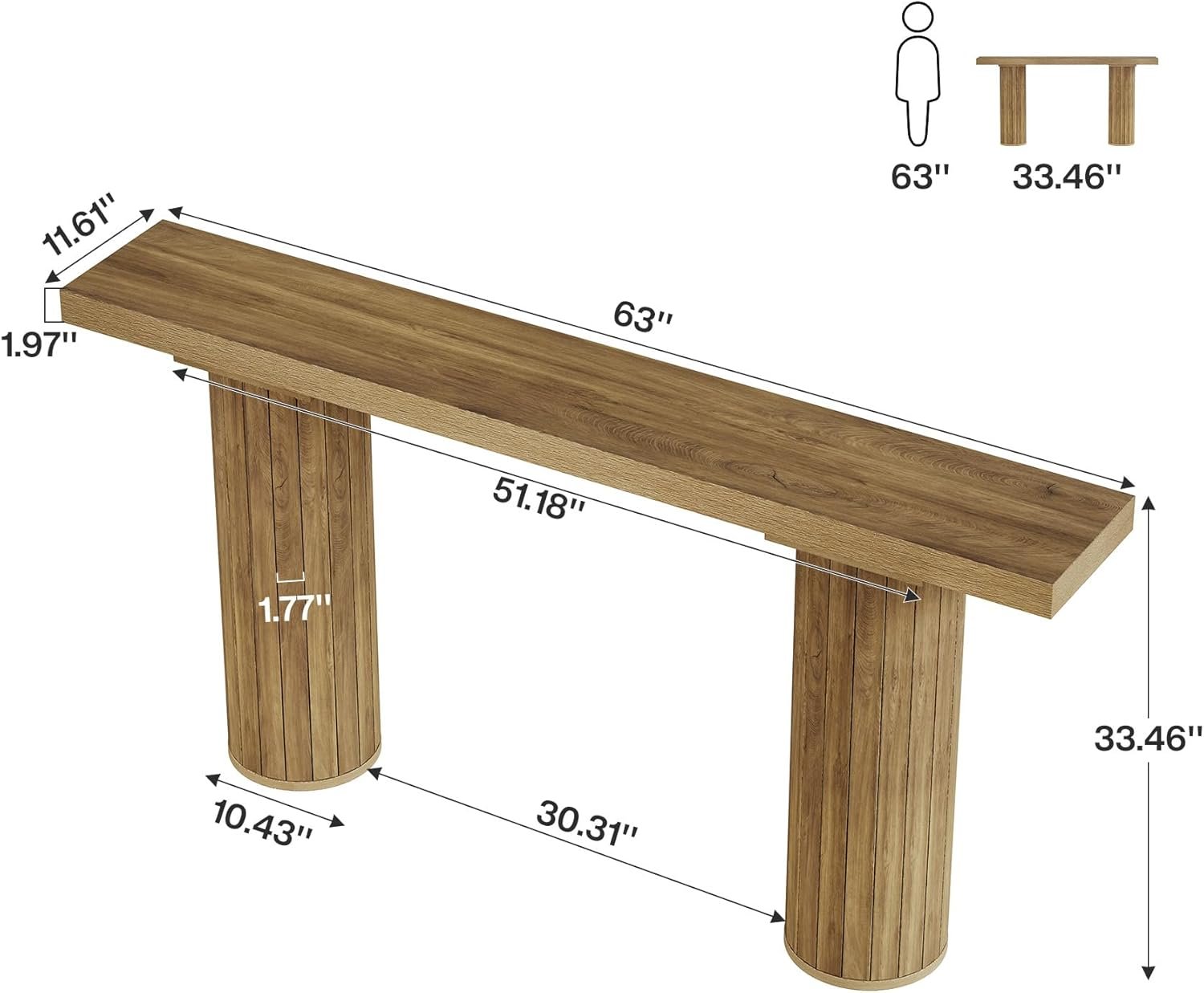 160cm Landhaus-Konsolentisch - Langlebiger Flur- & Sofatisch im Landhausstil
