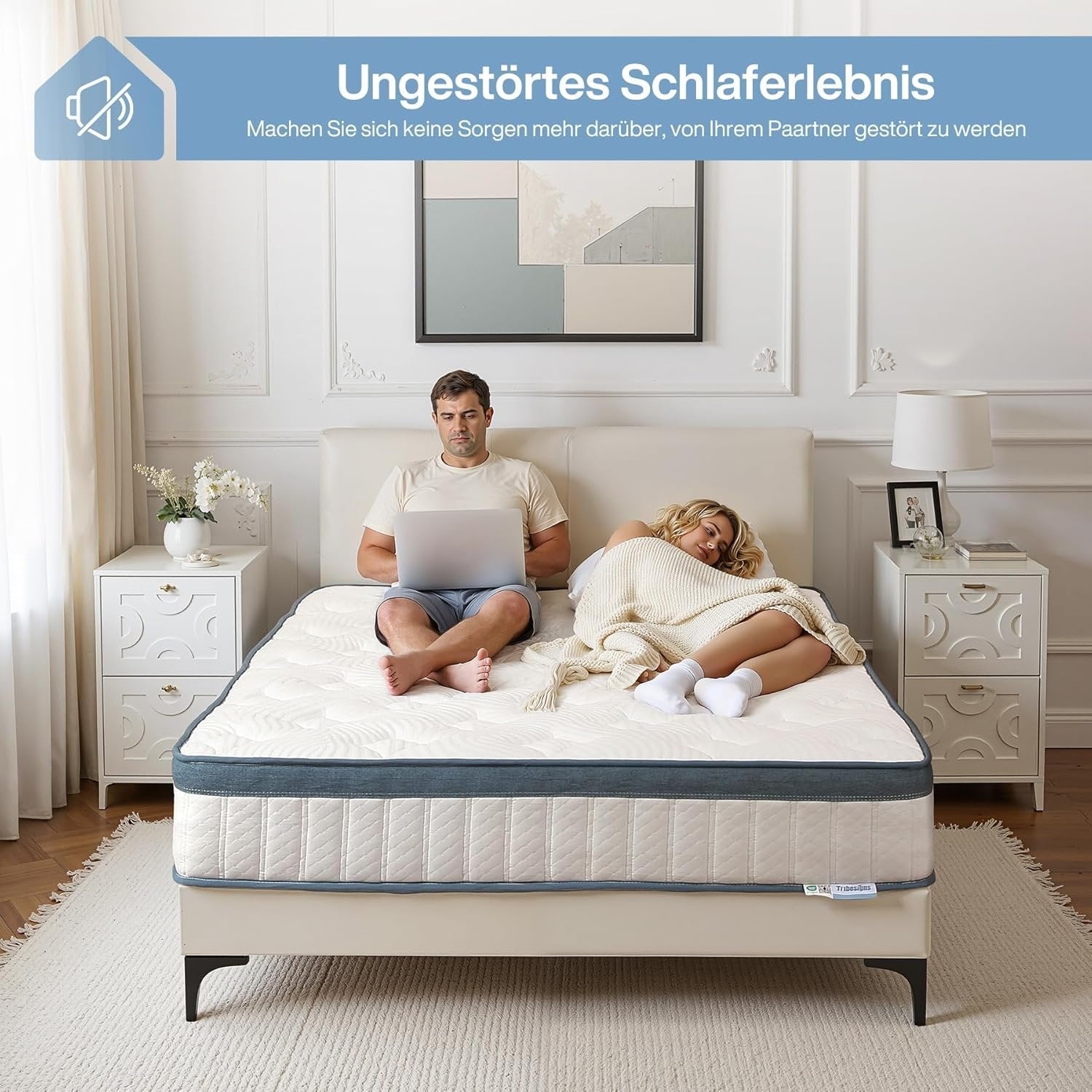 90 x 200 cm Matratze - 25 cm H3 Taschenfederkern mit 7-Zonen & Gel-Memory-Schaum