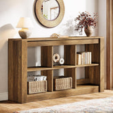 140 cm Rustikaler Konsoletisch mit 3 Ebenen & 6 Storage Boxes 3