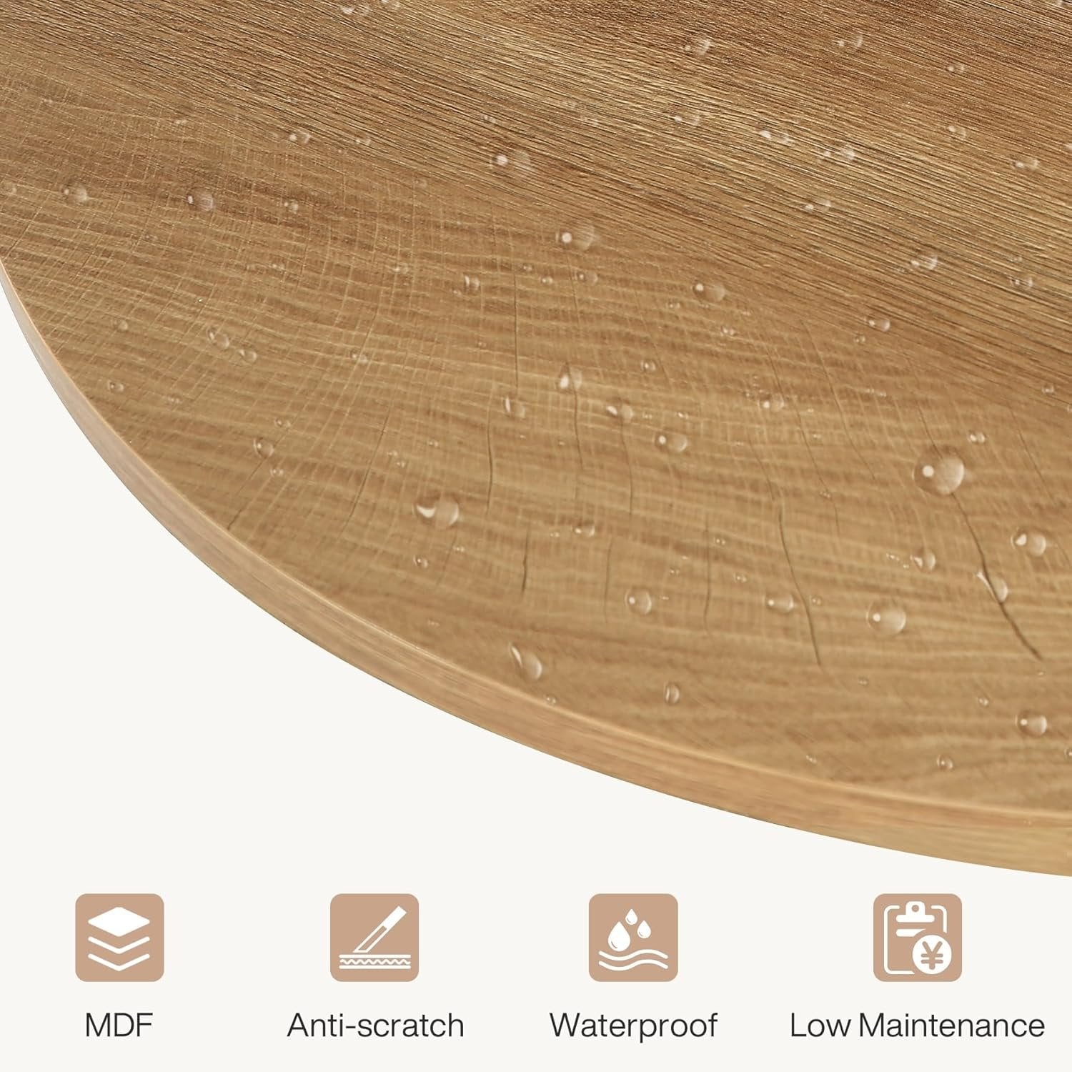 60 cm Runder 3-Etagen Beistelltisch mit Regal - Natürlicher Nachttisch für Wohnzimmer & Schlafzimmer