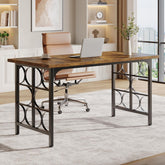 139 cm Industrieller Schreibtisch mit Metallgestell - Business Workstation für Homeoffice & Konferenz 3