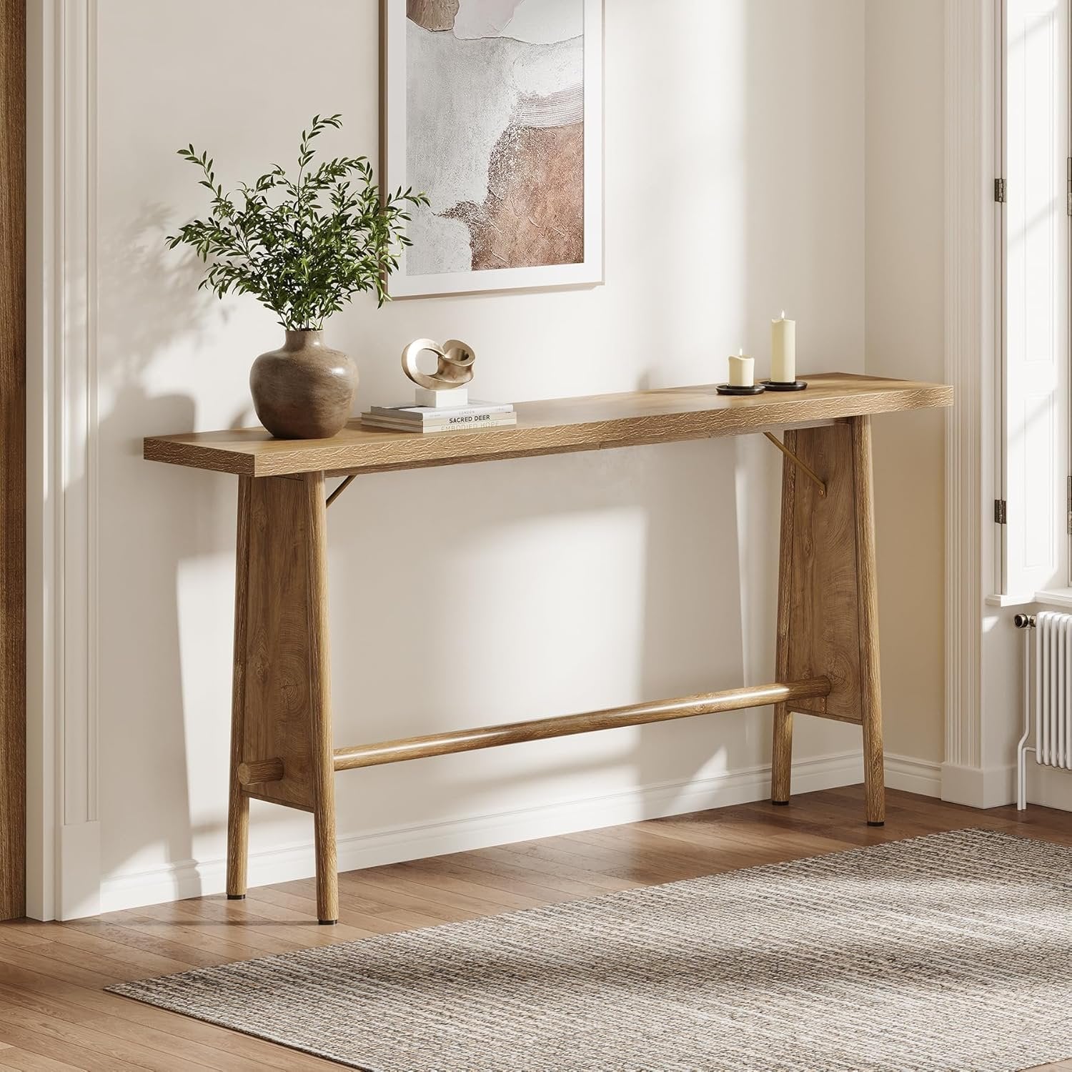 160cm Flurtisch mit Ablage – Schmaler Konsolentisch für Wohnung, Flur & Eingang