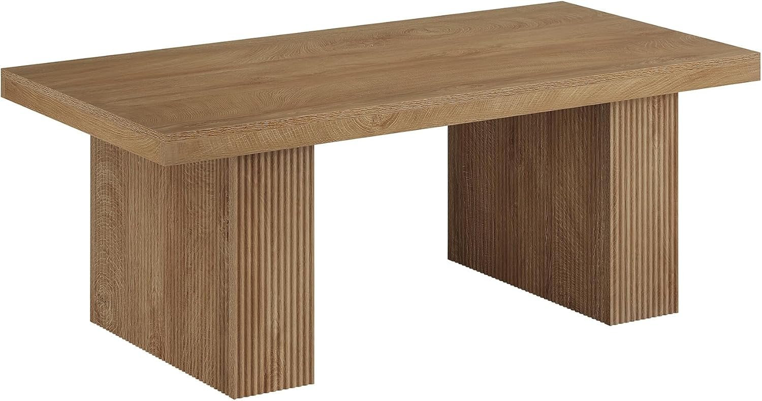 120cm Couchtisch, Rechteckiger Wohnzimmertisch im rustikalen Bauernhausdesign, Braun