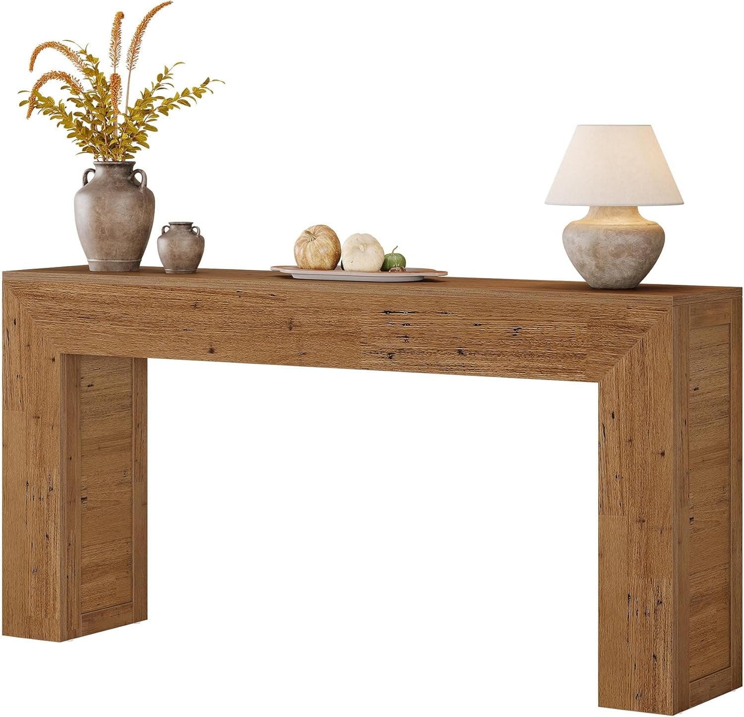 160cm Industrieller Flurtisch in Hellbraun – Schmaler Sofatisch & Eingangstisch mit Holzoptik