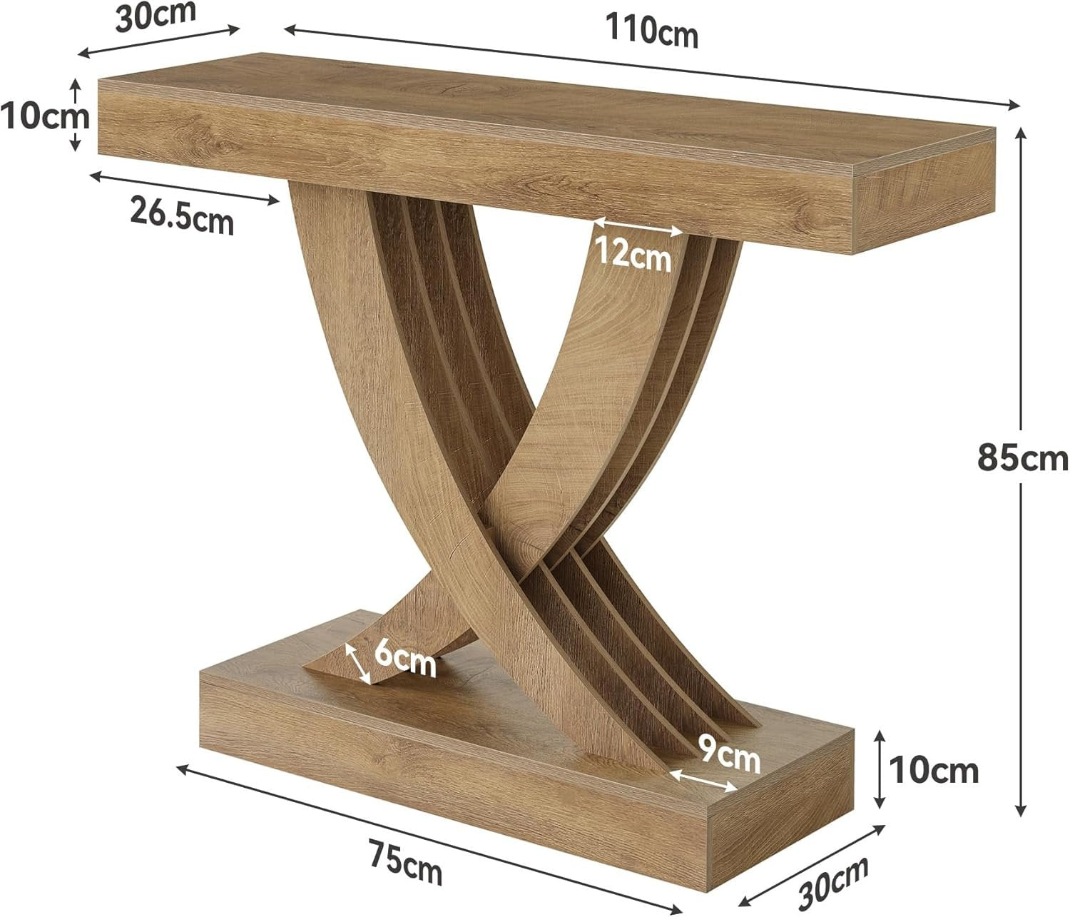 110 cm Schmaler Konsolentisch mit Holzgestell, Vielseitiger Beistelltisch für Flur