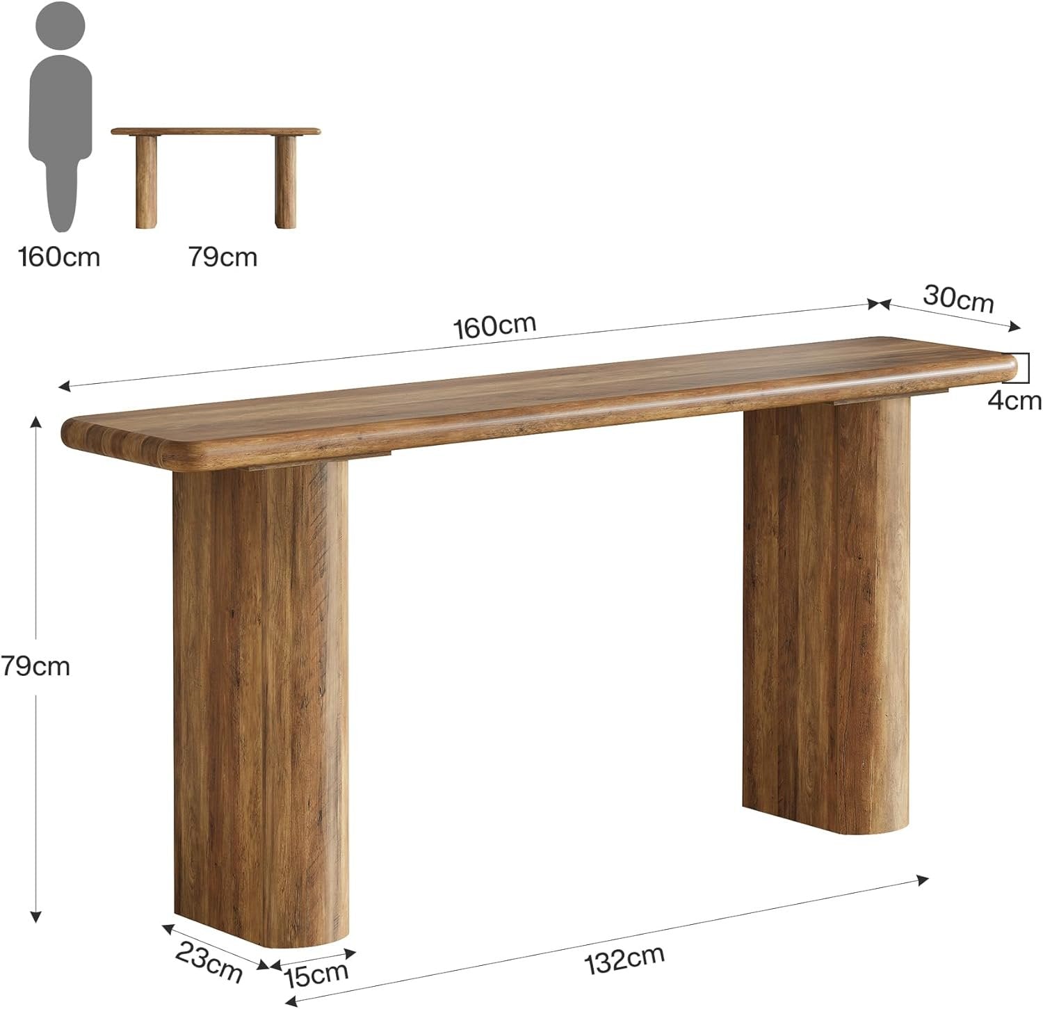 Tribesigns Konsolentisch 160 x 30 x 80 cm, Rechteckiger Eingangstisch aus Holz