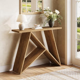 105 cm Kleiner Konsoletisch im Farmhouse-Design, schmaler Couchtisch für Diele & Foyer in Braun 3