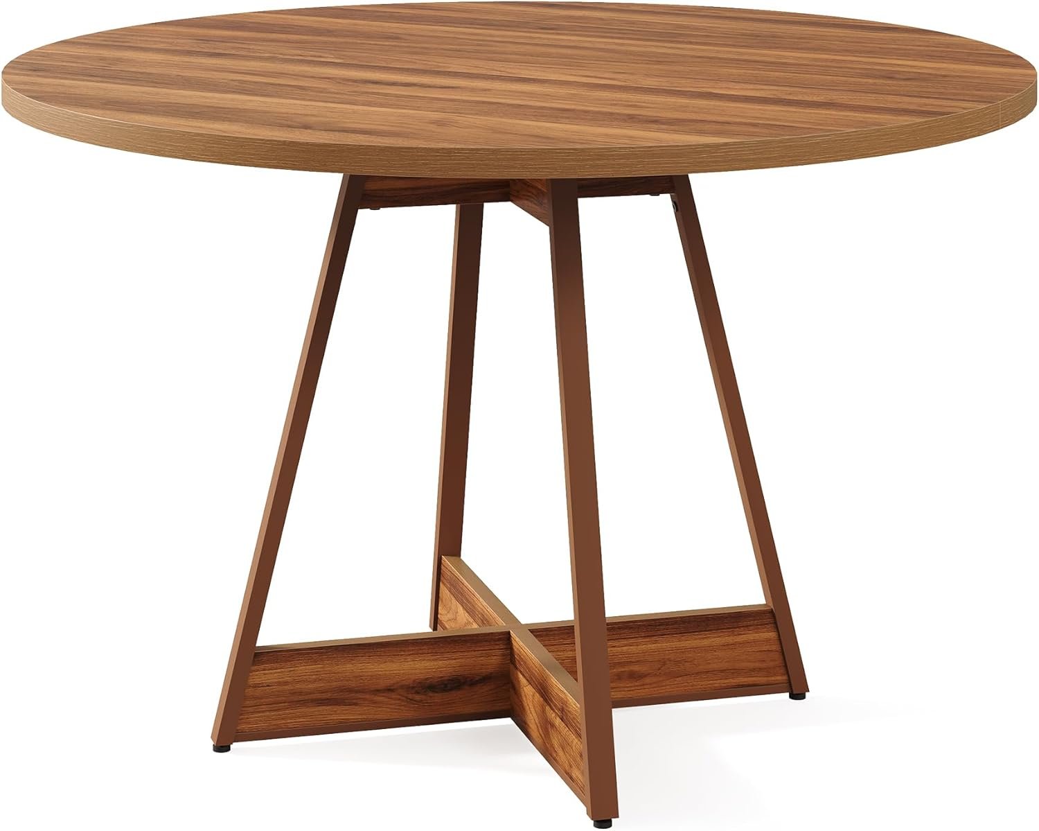 Runder Esstisch für 2–4 Personen, 100 cm Bauernküchentisch für Esszimmer, Esstisch aus Holz