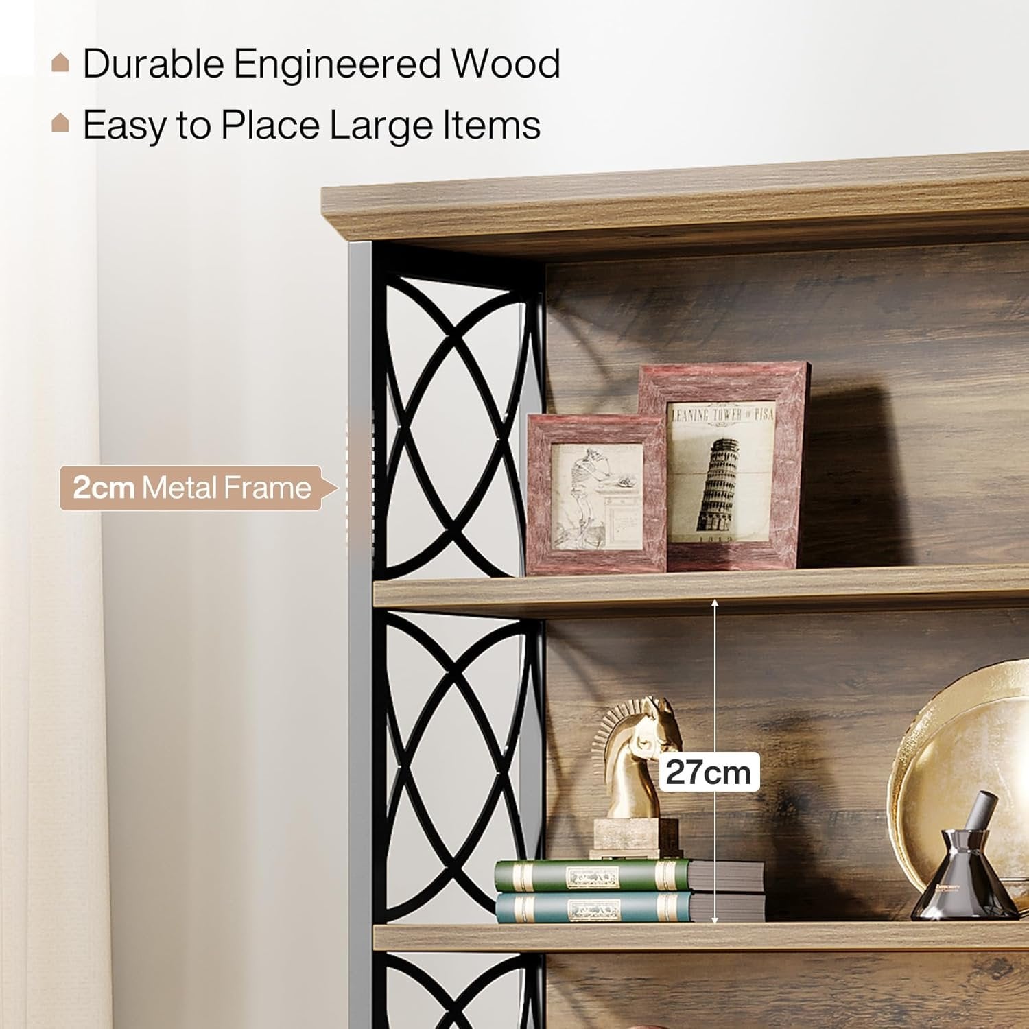 Tribesigns Bücherregal, 185cm Hohes Standregal 6-stöckiges Industrie Etagere Bücherregal Holz