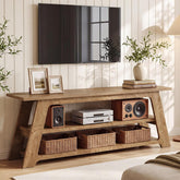 Tribesigns TV-Lowboard 160 cm für 75 Zoll Fernseher, TV-Schrank mit 3 Ablagen 3