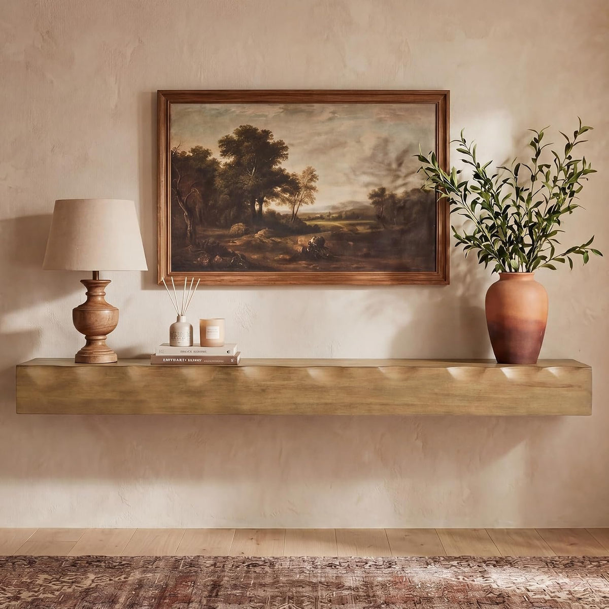 Tribesigns Wand-TV-Board 160 cm aus Massivholz, schwebendes TV-Regal für bis 75 Zoll