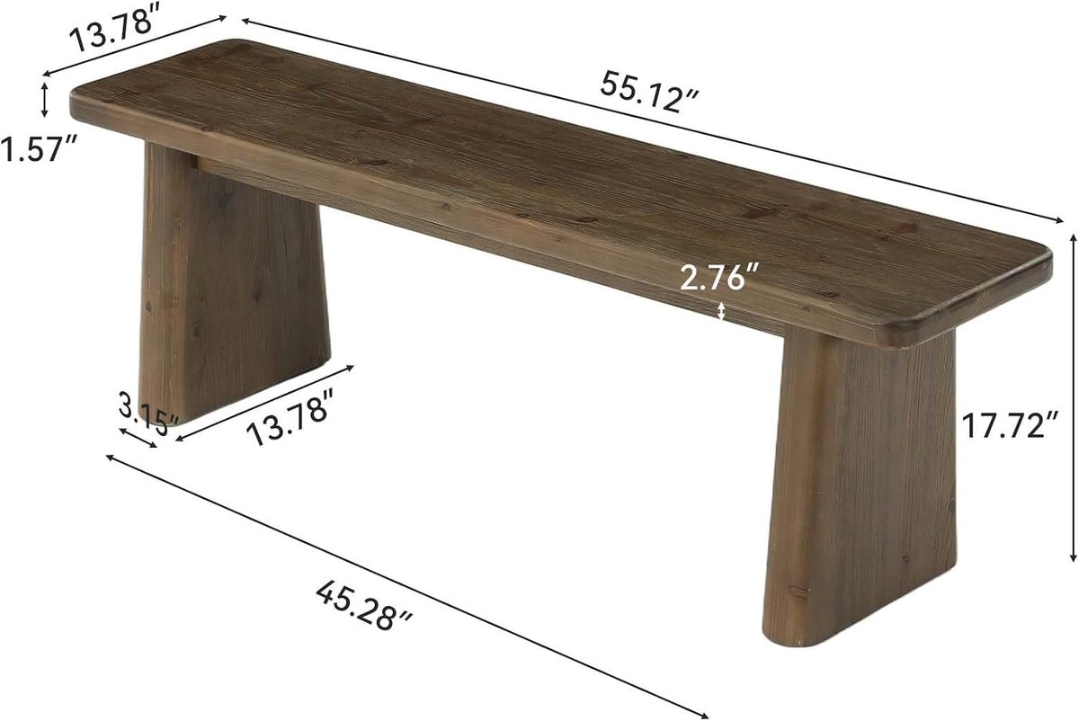 Tribesigns Schuhbank 140 cm aus Massivholz, Sitzbank für 2–3 Personen im Landhausstil
