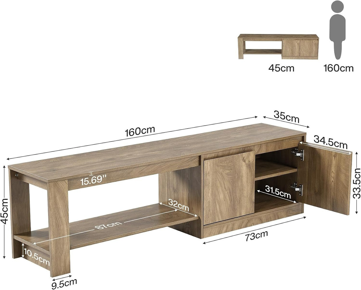 Tribesigns Schuhbank 160 cm mit Stauraum, Sitzbank mit Schrank und 2 Ablagen