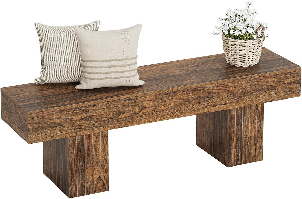Tribesigns Holz Sitzbank 140 cm, rustikale Esszimmerbank im Landhausstil