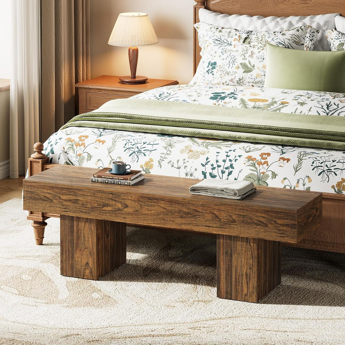 Tribesigns Holz Sitzbank 140 cm, rustikale Esszimmerbank im Landhausstil