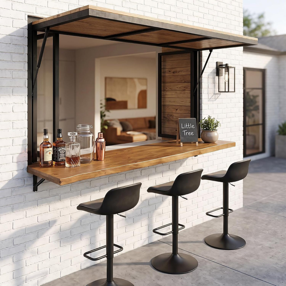 Tribesigns Wandklapptisch 160 cm aus Kiefernholz, klappbar mit Metallhalterungen