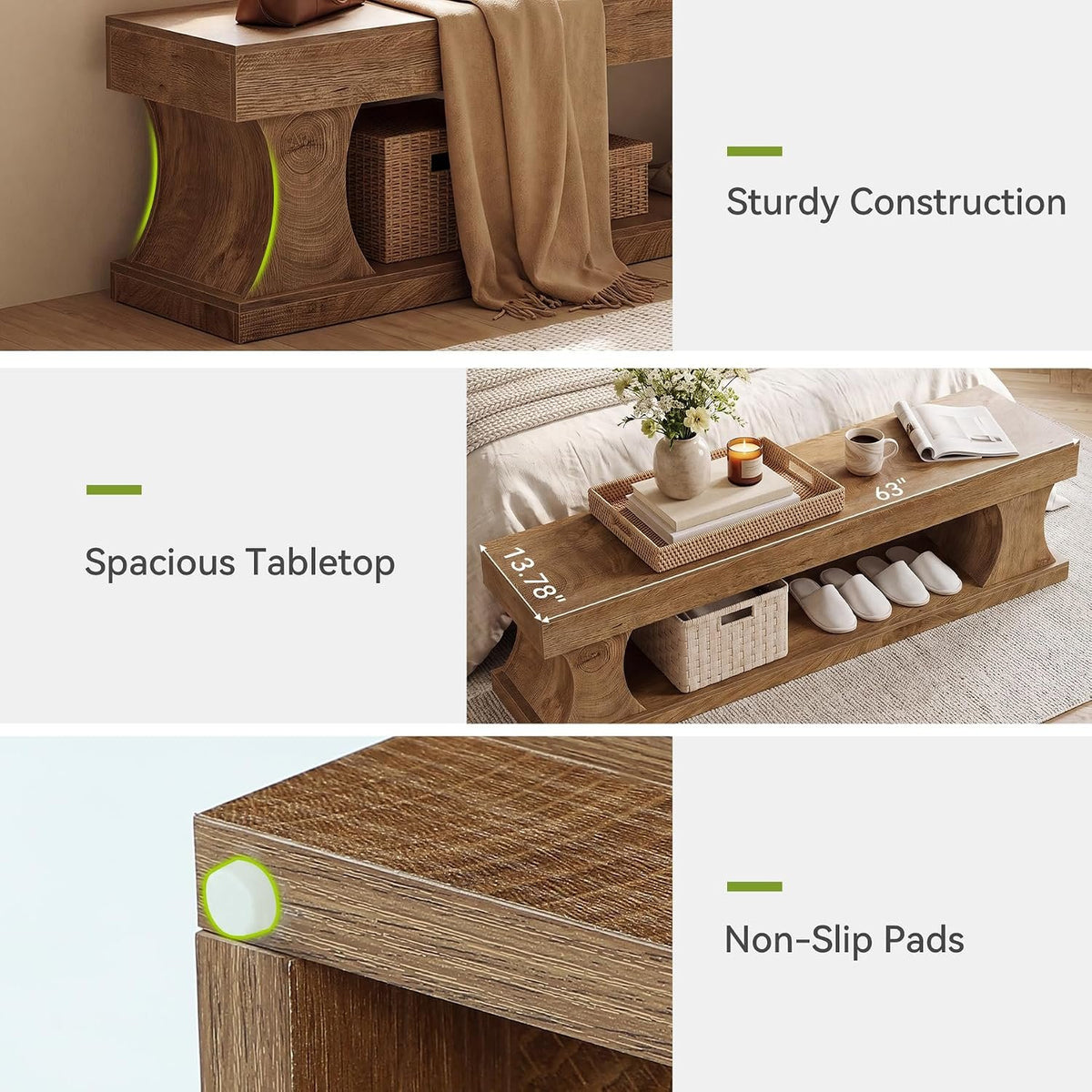 Tribesigns Schuhbank 160 cm mit Stauraum, Flurbank aus MDF mit Sitzfläche