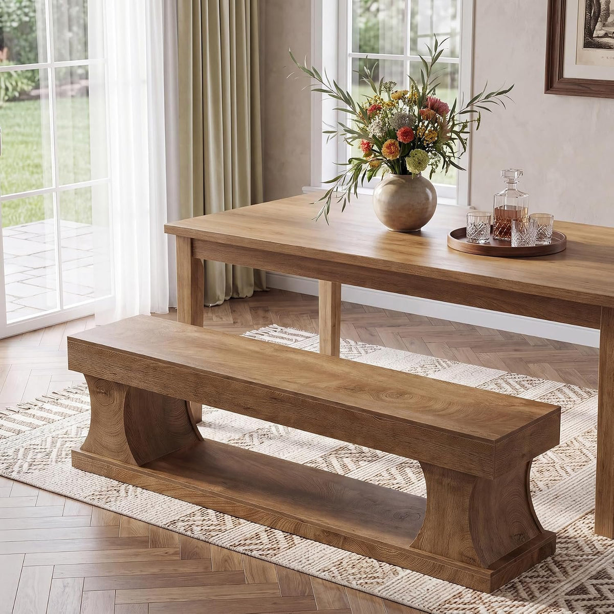 Tribesigns Schuhbank 160 cm mit Stauraum, Flurbank aus MDF mit Sitzfläche