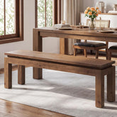 Tribesigns Massivholz Sitzbank 150 cm, Esszimmerbank mit Blockbeinen im Landhausstil 3