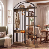 Tribesigns Raumteiler Regal 180 cm hoch, Standregal mit offenen Ablagen im Industrial-Stil 3