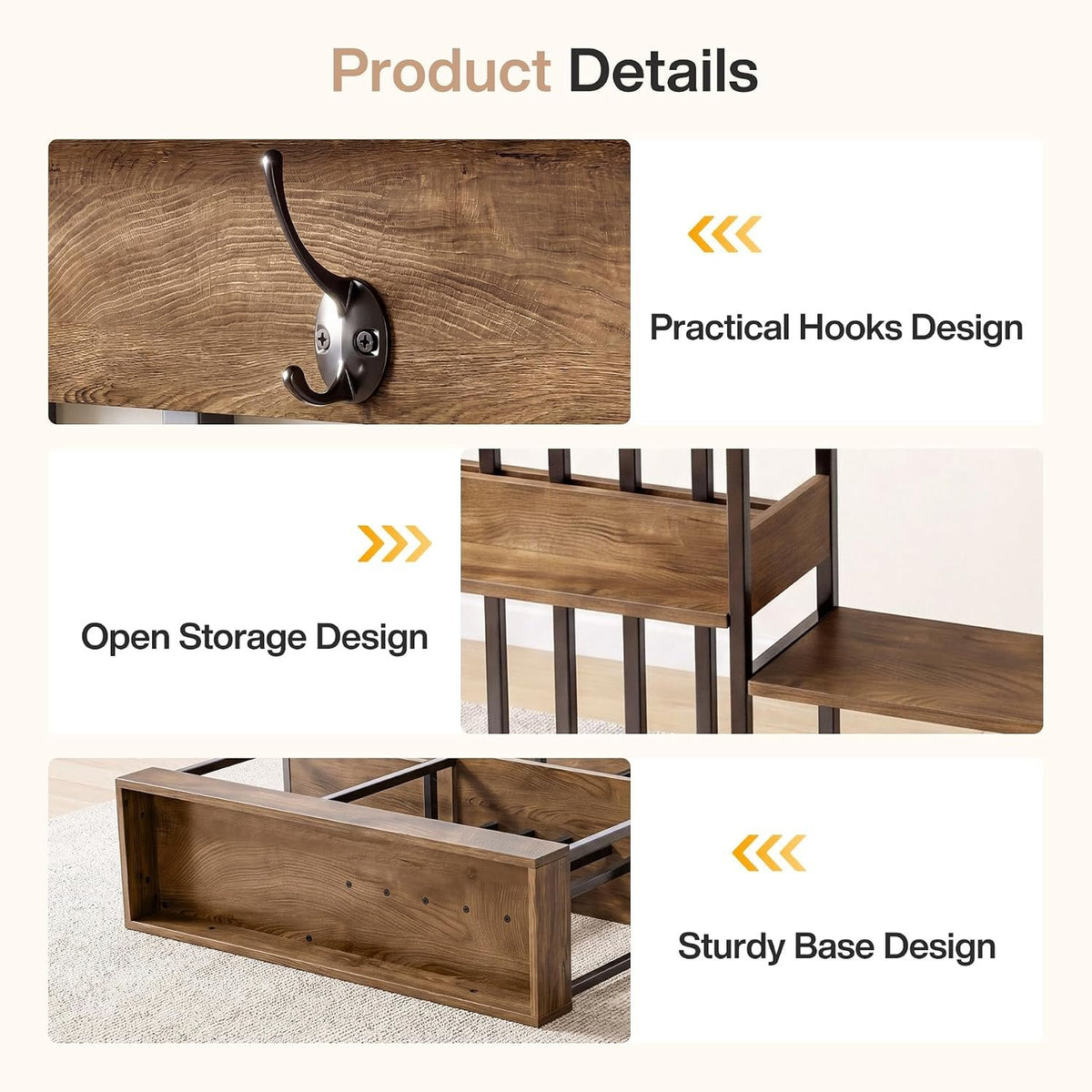 Tribesigns Raumteiler Regal 180 cm hoch, Standregal mit offenen Ablagen im Industrial-Stil