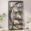 Bücherregal - Industrielles 5-stöckiges Bücherregal, mit 8 offenen Regalböden#Farbe_Grau & Schwarz